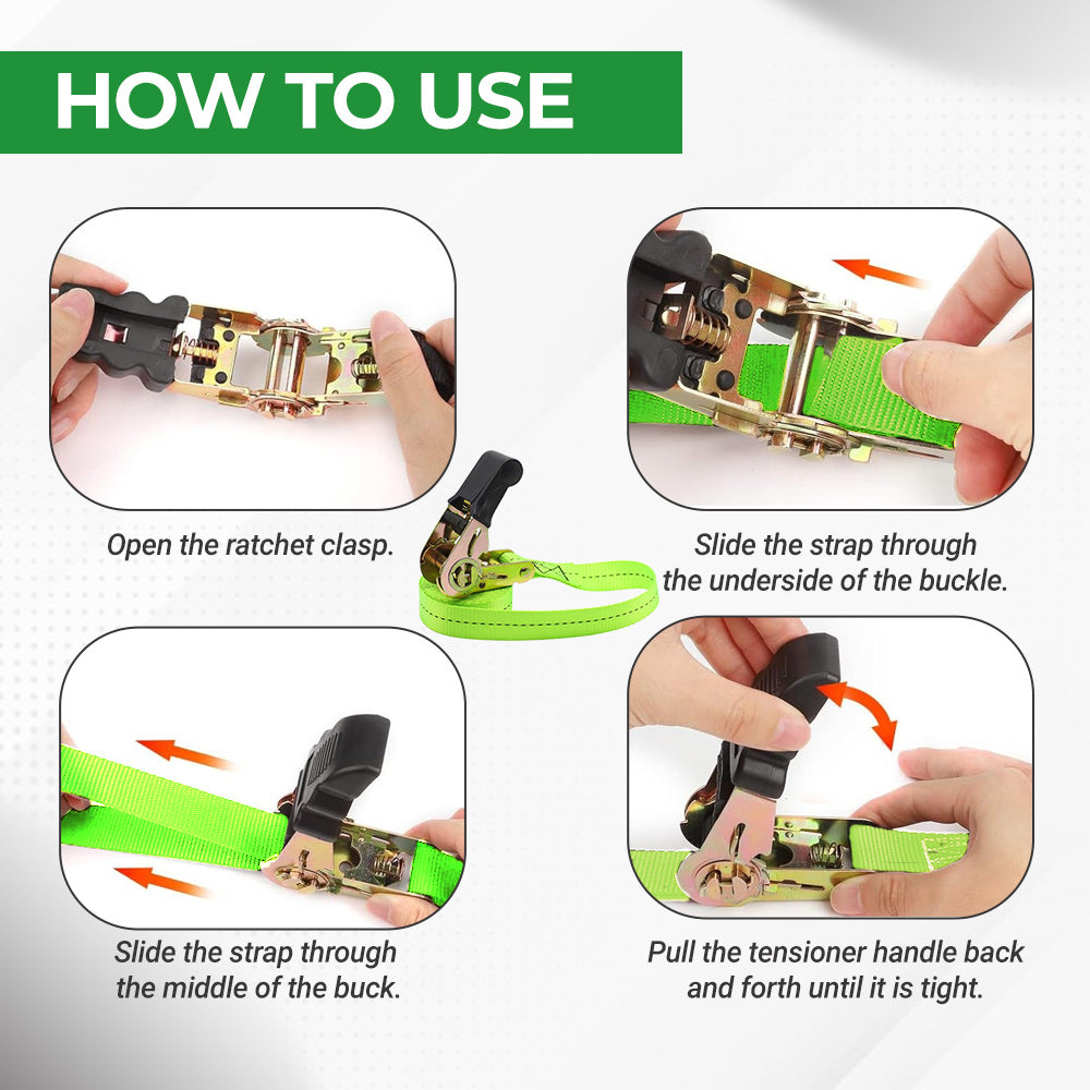 Green Ratchet Straps for kayaking