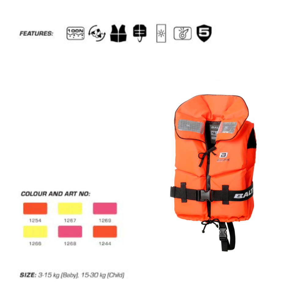 Split Front Lifejacket Orange - Baby and Child Sizes